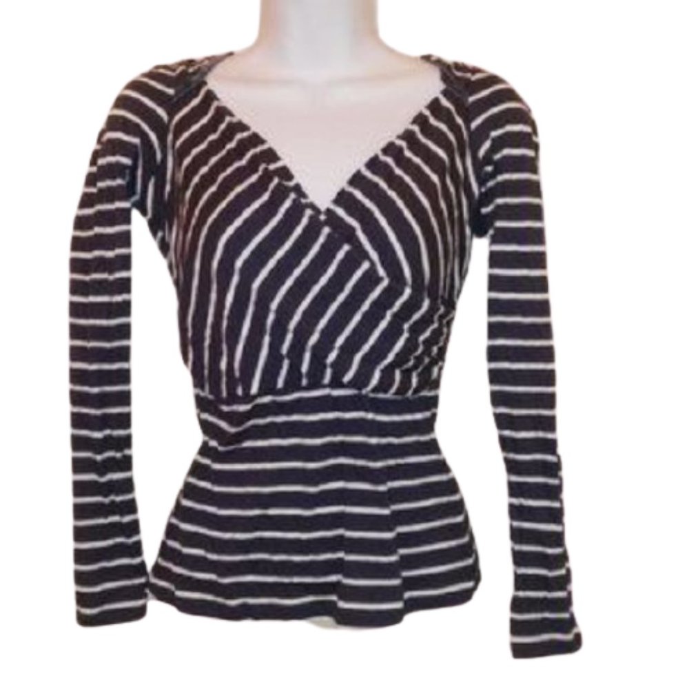 RW & Co Navy & White Striped Shirt Medium - Picture 1 of 1